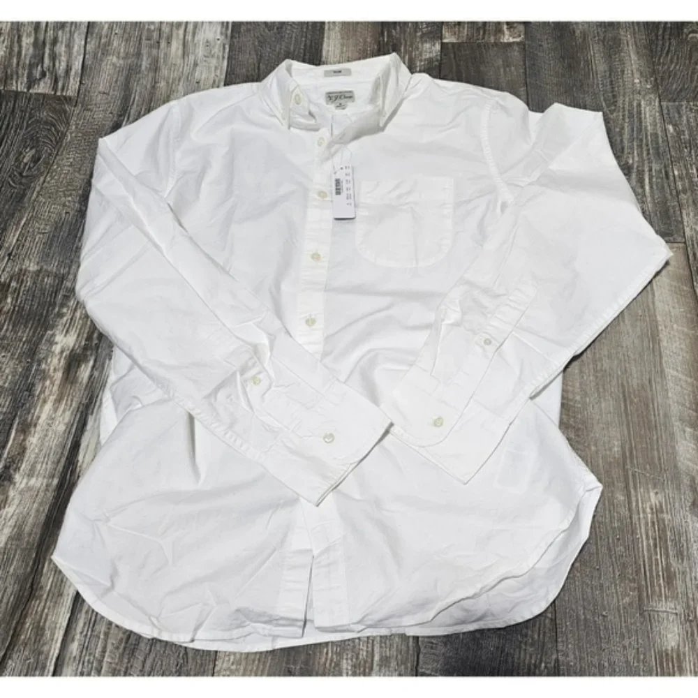 NWT J. Crew Men's White Button-Up Dress Shirt